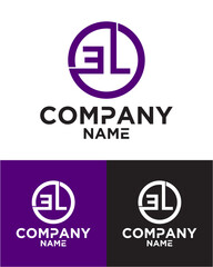 Initial letter e l logo vector design template