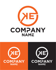 Initial letter k e logo vector design template