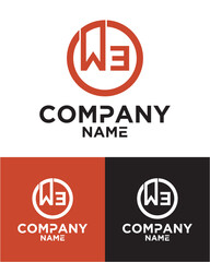 Initial letter w e logo vector design template