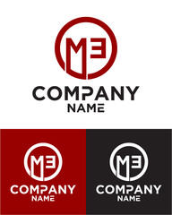 Initial letter m e logo vector design template
