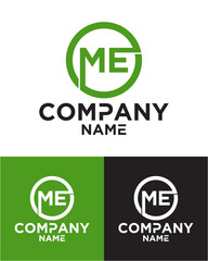 Initial letter m e logo vector design template
