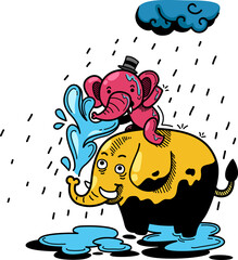 Hand drawn elephant character