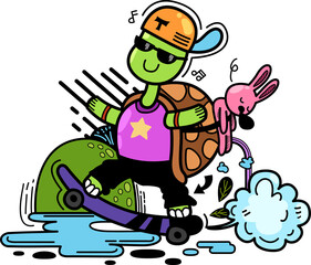 Hand drawn turtle character