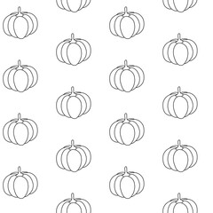 Pumpkin pattern including seamless on white background. Hand drawn pumpkin vector. Pumpkin patch.