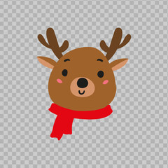 Cute Christmas character icon. Deer