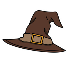 Vector cartoon halloween witch hat illustration on background
