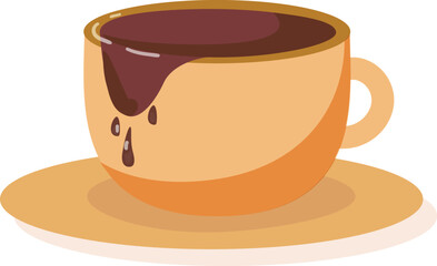 Hot chocolate cup icon cartoon vector. Cocoa yummy. Powder nut