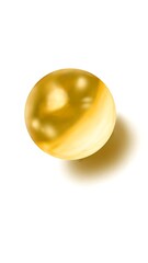 Golden glowing sphere illustration on a white background.