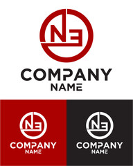 Initial letter n e logo vector design template