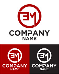 Initial letter e m logo vector design template