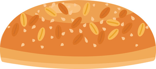 Nut burger bun icon cartoon vector. Cheese hamburger. Food beef