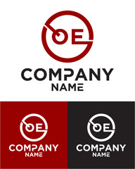 Initial letter q e logo vector design template