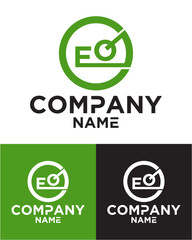 Initial letter e q logo vector design template