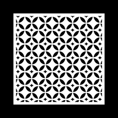 Decorative card for cutting. Linear square geometric mosaic pattern. Laser cut. Cnc cut.