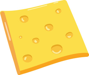 Cheese slice icon cartoon vector. Burger bun. Meat bread