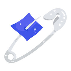 A safety pin flat sticker icon