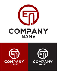 Initial letter e n logo vector design template