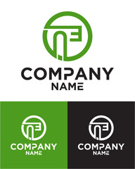 Initial letter n e logo vector design template