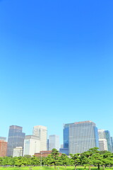 Fototapeta na wymiar Blue sky, City, Urban