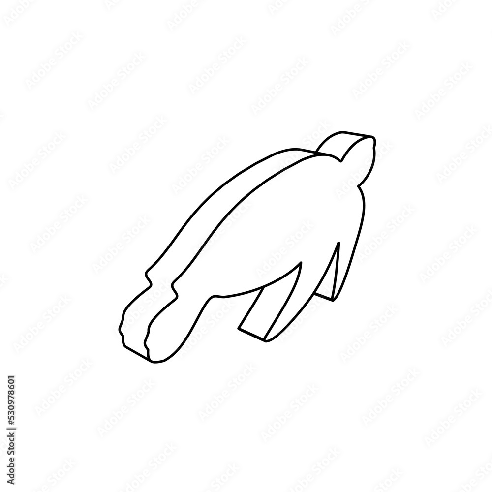 Poster the outline of a large sea turtle symbol is made with black lines. 3d view of the object in perspect