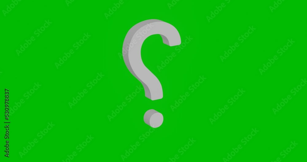 Poster animation of rotation of a white question symbol with shadow. simple and complex rotation. seamless 