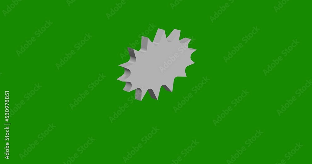 Poster isolated realistic white explosion symbol front view with shadow. 3d illustration on green chroma ke