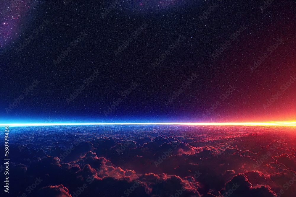 Wall mural abstract colorful background with space, light rays, colorful light explosion, digital illustration,