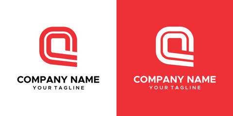 a Q-themed graphic image, on a red and white background. vector graphics base.