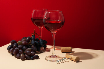 Concept of delicious alcohol drink, tasty wine