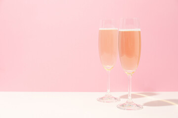 Concept of delicious alcohol drink, tasty Champagne
