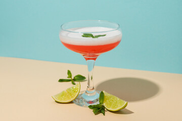 Concept of delicious alcohol drink, Cosmopolitan cocktail