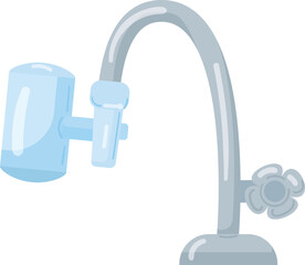 Water tap filter icon cartoon vector. Purification system. Tank treatment