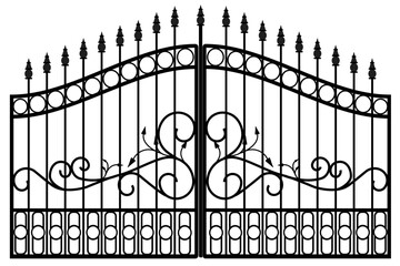 wrought iron entry gate illustration