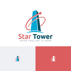 Obraz na płótnie Canvas G Letter Star Tower High Building Up Business Logo