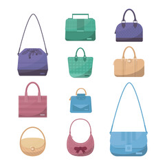 Girl Woman Fashion Bag Icon Design Illustration Isolated