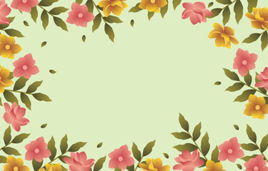 Beautiful Flower Floral Summer Autumn Border Background
