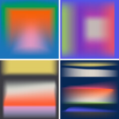 Multicolor abstract background. Vector gradient illustration. Set of 4 artwork.