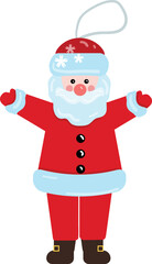 Santa christmas tree toy icon cartoon vector. Winter decoration. Snow ball