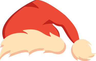 Red Santa Claus hat vector cartoon