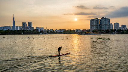 Sunset view in Ho Chi Minh City 