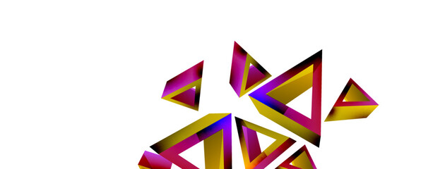 3d triangle abstract background. Basic shape technology or business concept composition. Trendy techno business template for wallpaper, banner, background or landing