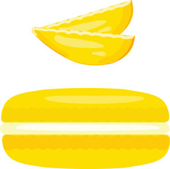 Mango macaroon icon cartoon vector. Cake french. Food pastry
