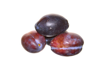 plums isolated on white background