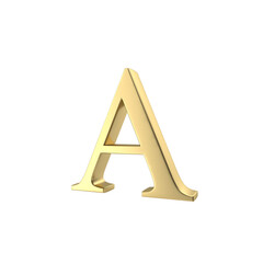 3d golden letter A