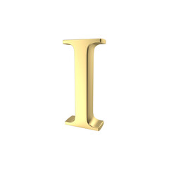 golden font letter I