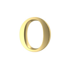 3d golden letter O