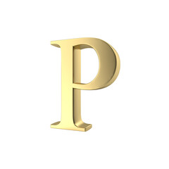 3d golden letter P