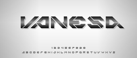 Creative modern futuristic alphabet with urban style template © Hogie