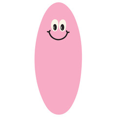 Oval shape vector illustration in cartoon character design