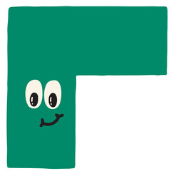 Simple shape vector illustration in cartoon character design